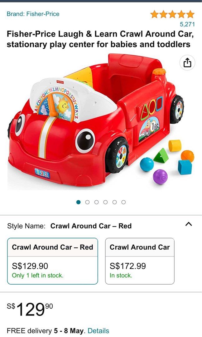 Fisher Price Laugh & Learn Crawl Around Car Stationary Play Center
