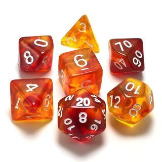 Flaming Spheres Redux Dice Set (7pcs) for Dungeons & Dragons