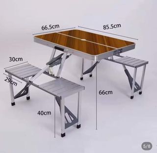 Foldable table with chair