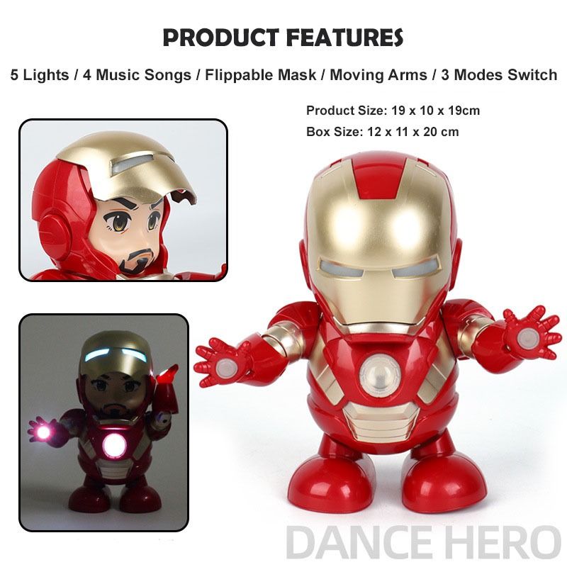 Free Wrapping Dance Hero toy for kids Dancing Robot with light and music Iron Man Spider Man Batman Hulk Avengers. HEYBABE Hobbies Toys Toys Games on Carousell