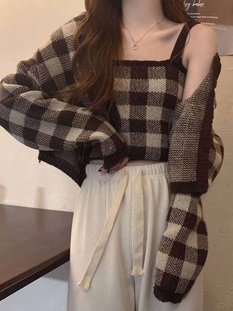 Gingham cardigan 2025