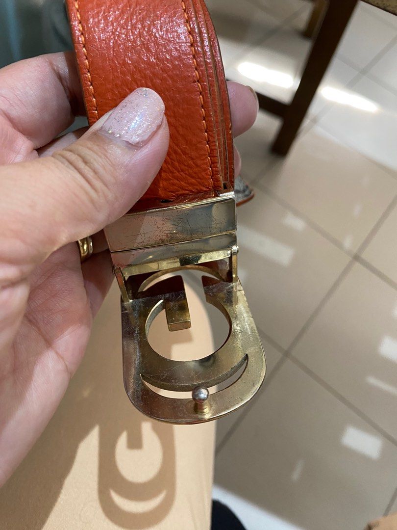 Gucci monogram reversible leather belt