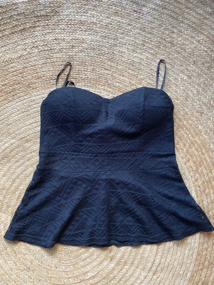 GUESS Elena Peplum Bustier Ladies Top on Carousell