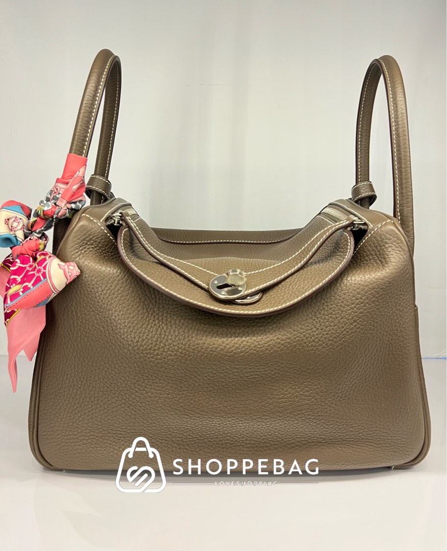 HERMES Taurillon Clemence Lindy 30 Etoupe 93037