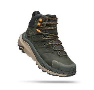 全新男款HOKA ONE ONE Kaha 2登山鞋 - US10 墨綠/橘黃