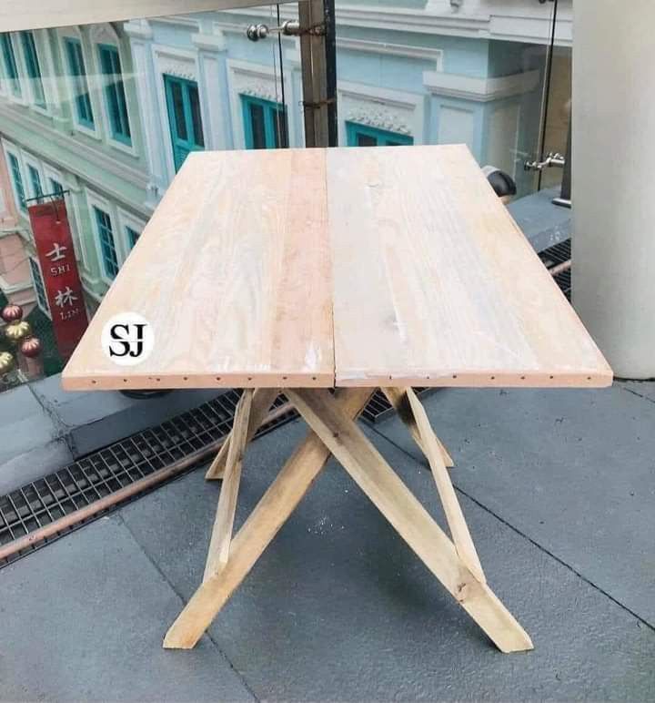 HOME BUDDIES PALOCHINA WOODEN FOLDING TABLE, Furniture & Home Living