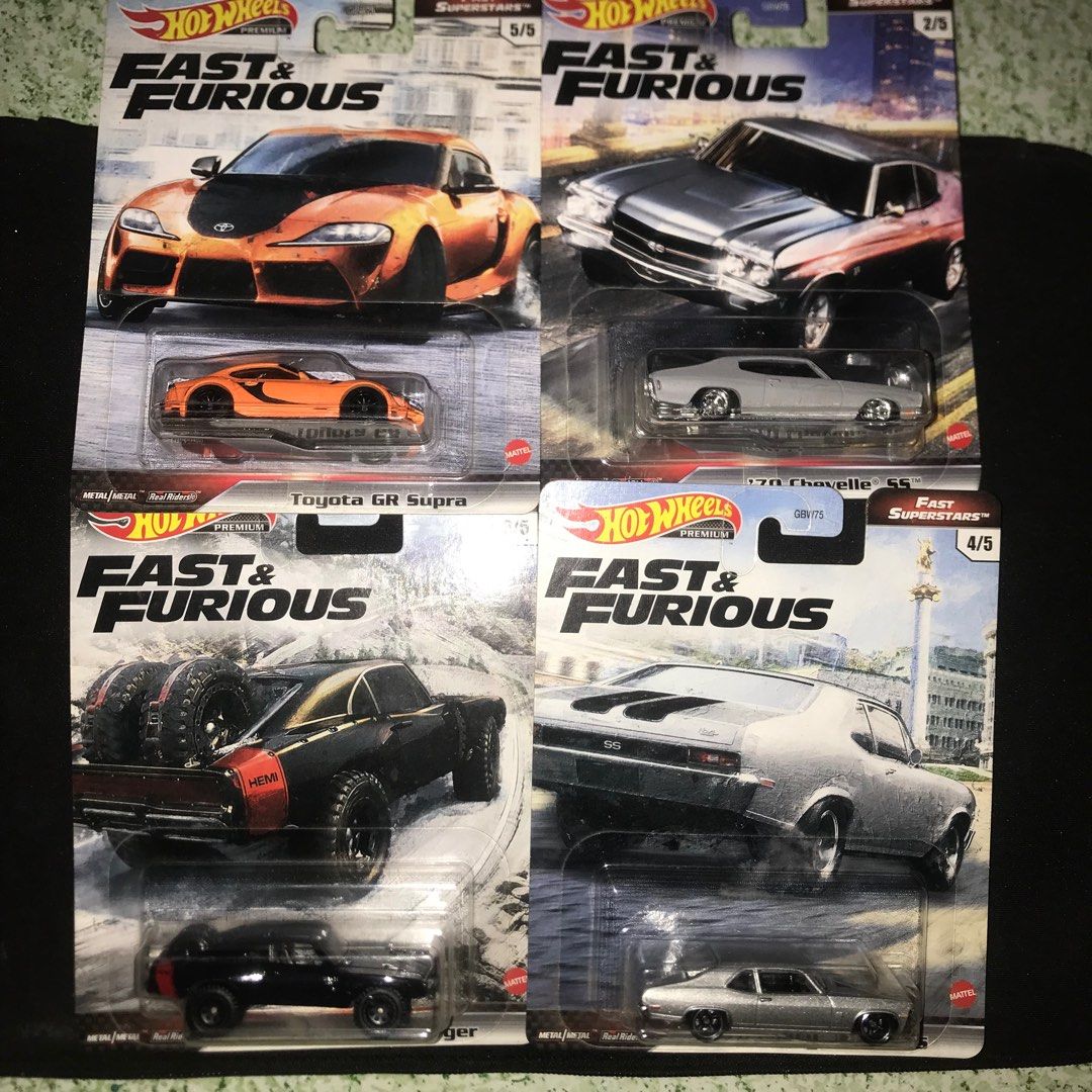 Hot Wheels Set Fast & the Furious Toyota Chevy Plymouth Dodge lot de 5