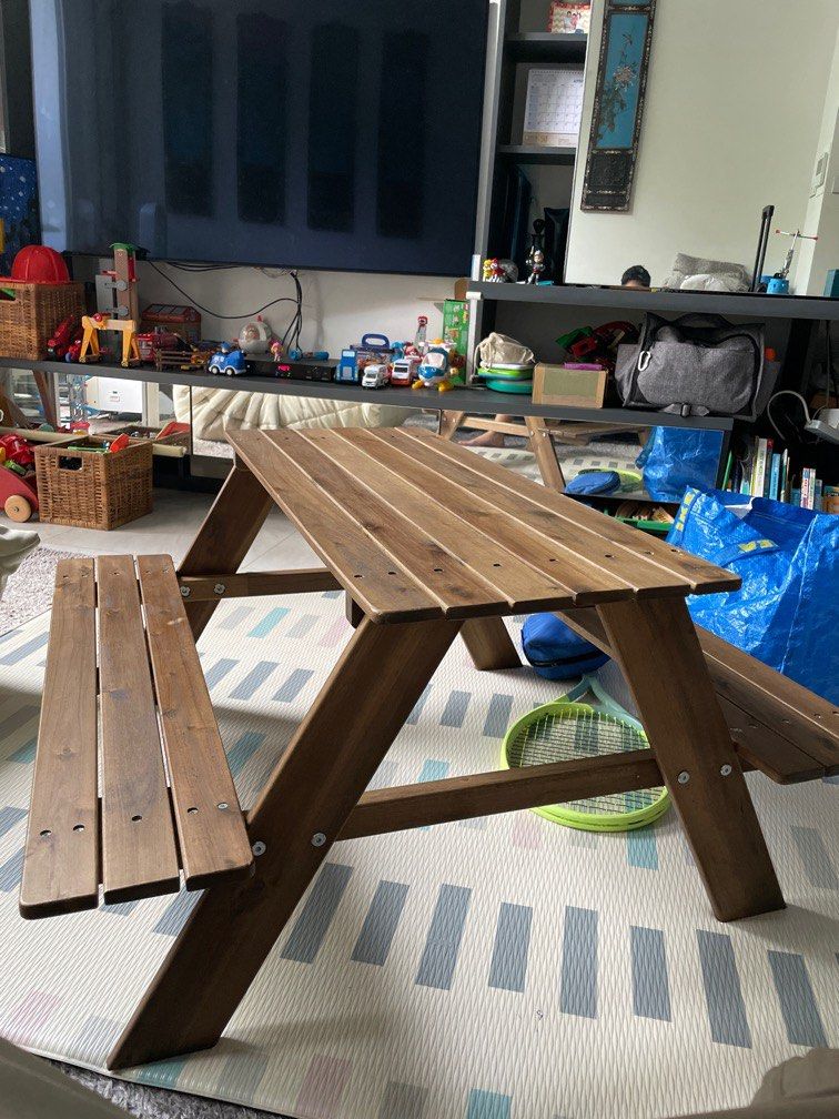 Ikea picnic table kids height, Furniture & Home Living, Outdoor