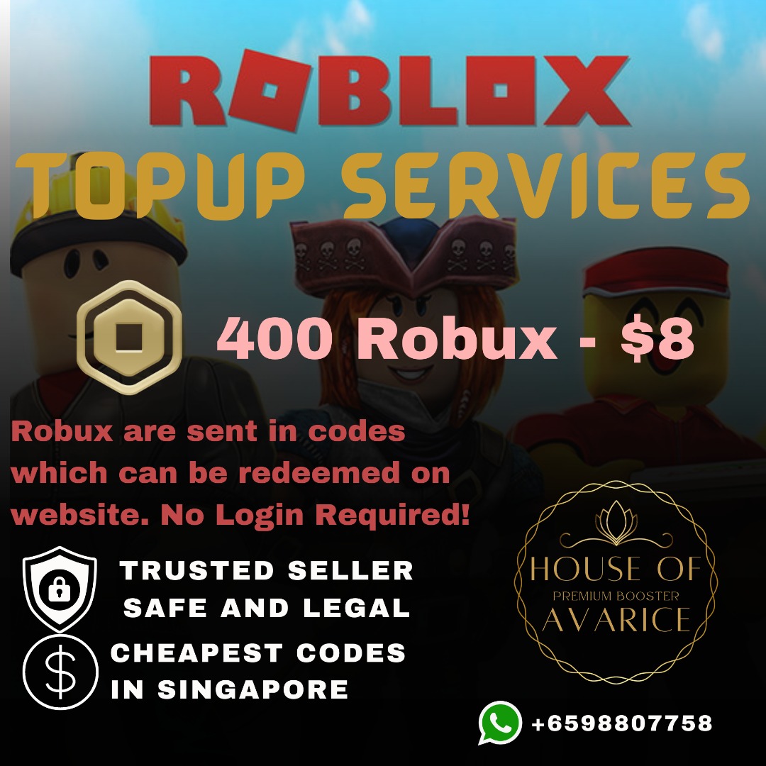 Roblox Gift Card Code - 400 Robux Or $5 Roblox (Code Only