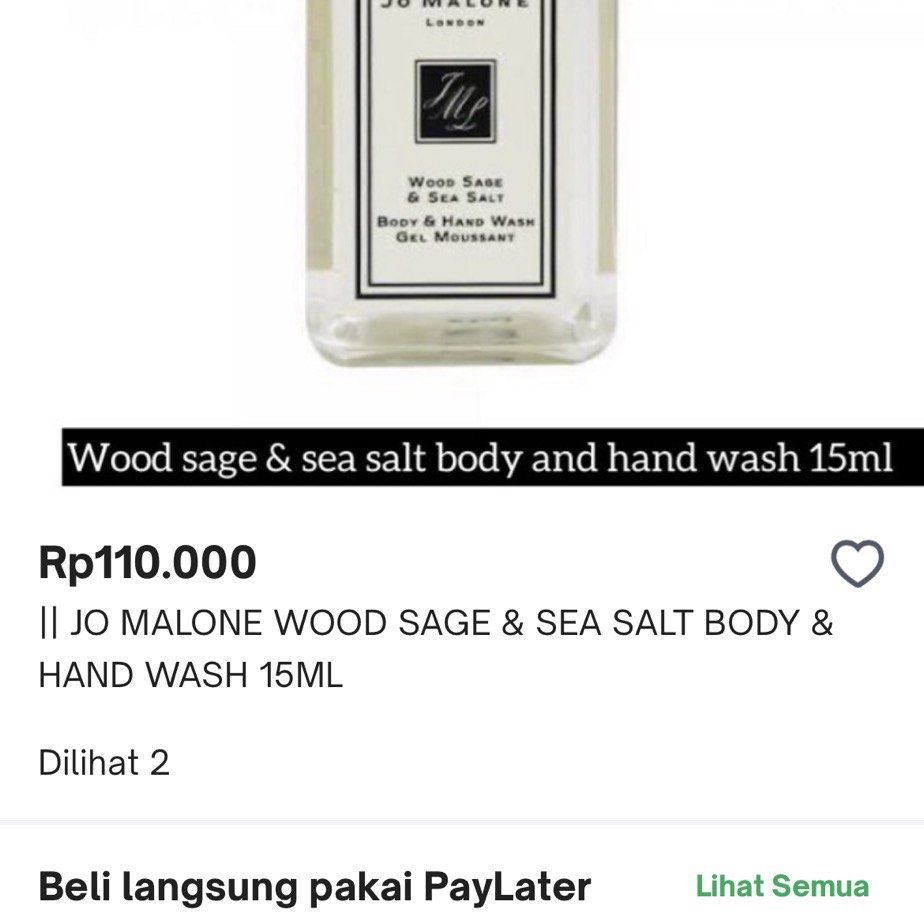 JO MALONE LONDON WOOD SAGE AND SEA SALT BODY HAND WASH TRAVEL SET