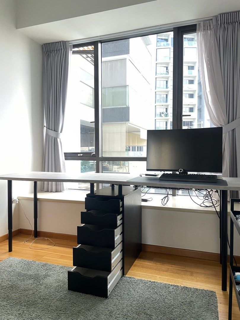 Large IKEA desk for two, Furniture & Home Living, Furniture, Tables