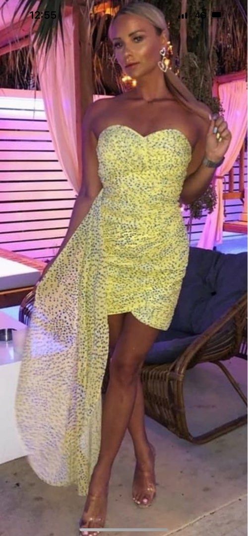SALE Lavish Alice plates chiffon tube mini dress Women s
