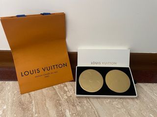 LOUIS VUITTON  Monogram 花卉金色黃銅杯墊