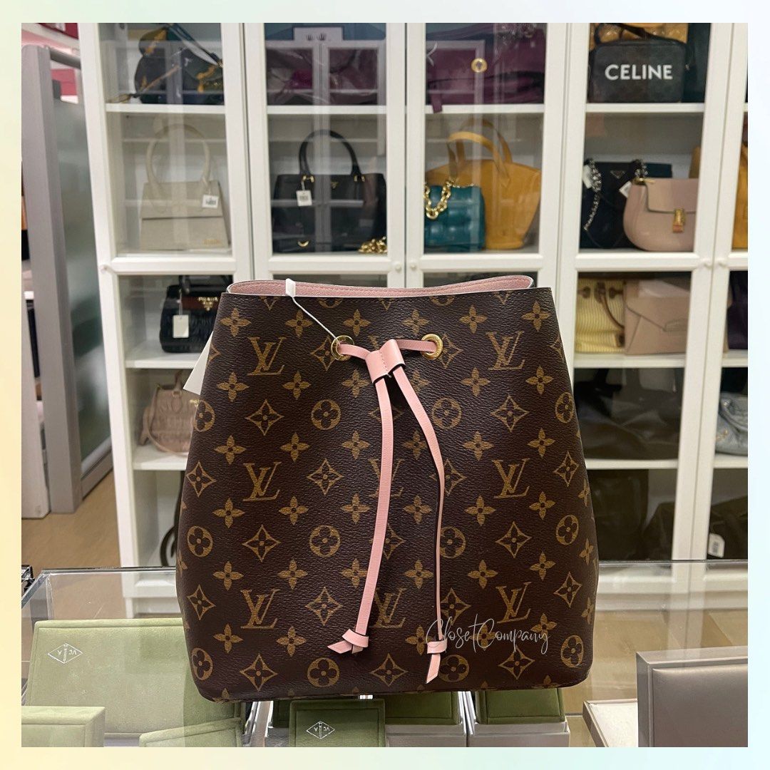 Louis Vuitton Neonoe Mm Rose Poudre Brown Monogram Canvas Shoulder Bag   eBay