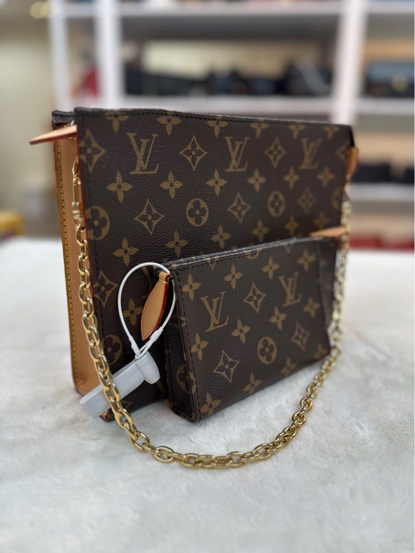 Lv Genuine Leather Toiletry Bag  Gold Chain Lv Toiletry Pouch 26