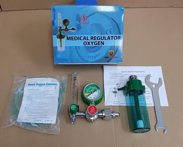 Medical Oxygen Regulator Surrmed (Category: Medical Supplies & Tools) located in Manila. Submitted by theunoshop (Listing ID 1229917843, Image 1). Description: Compatible with all kinds of oxygen tanks Oxygen Flow Range 1-10L/Min Pressure Reducing Range 2.0 - 3.0kg Relief Valve Pressure Range 3.5kg +/ -0.5kg.