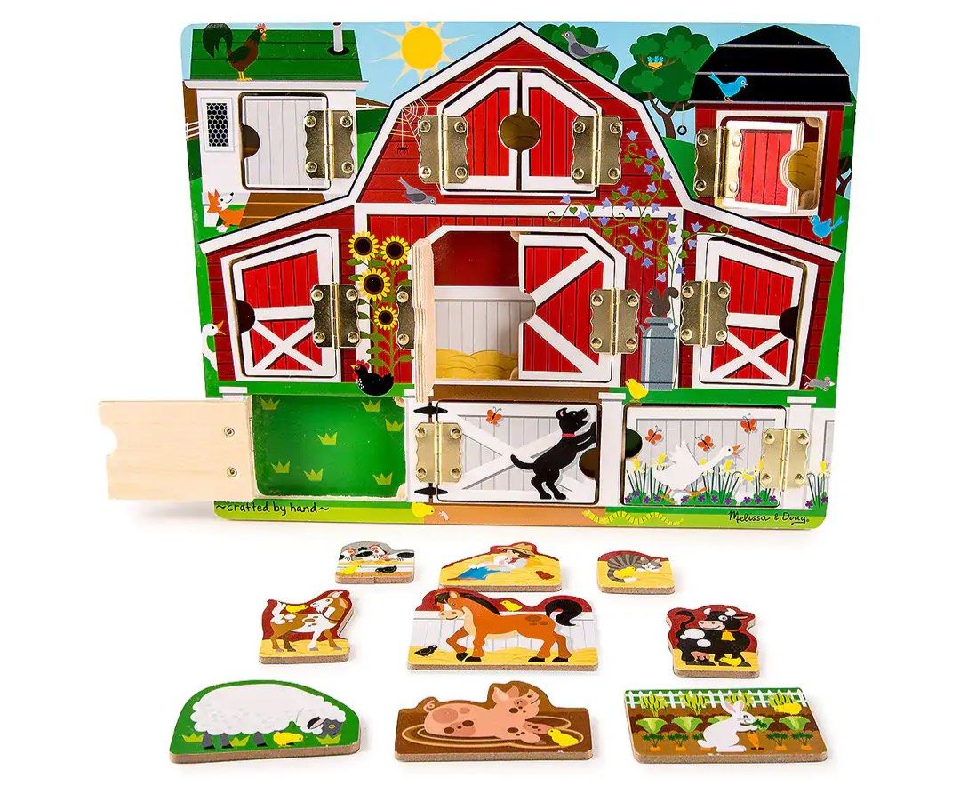 Melissa and doug hide and seek farm on sale
