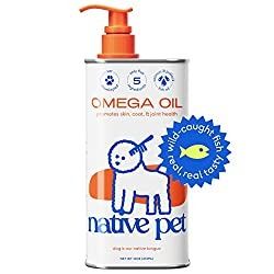 Native Pet Omega Oil for Dogs - Dog Fish Oil Supplements with Omega 3 EPA DHA - Supports Itchy Skin + Mobility - Omega 3 Fish Oil for Dogs Liquid Pump is Easy to Serve - a Fish Oil Dogs Love! (16 oz)
