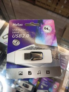 Netac USB Flash Drive 64GB USB2.0 (Black/Red)
