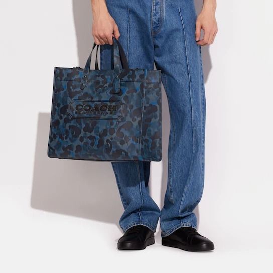Blue cheap camo tote