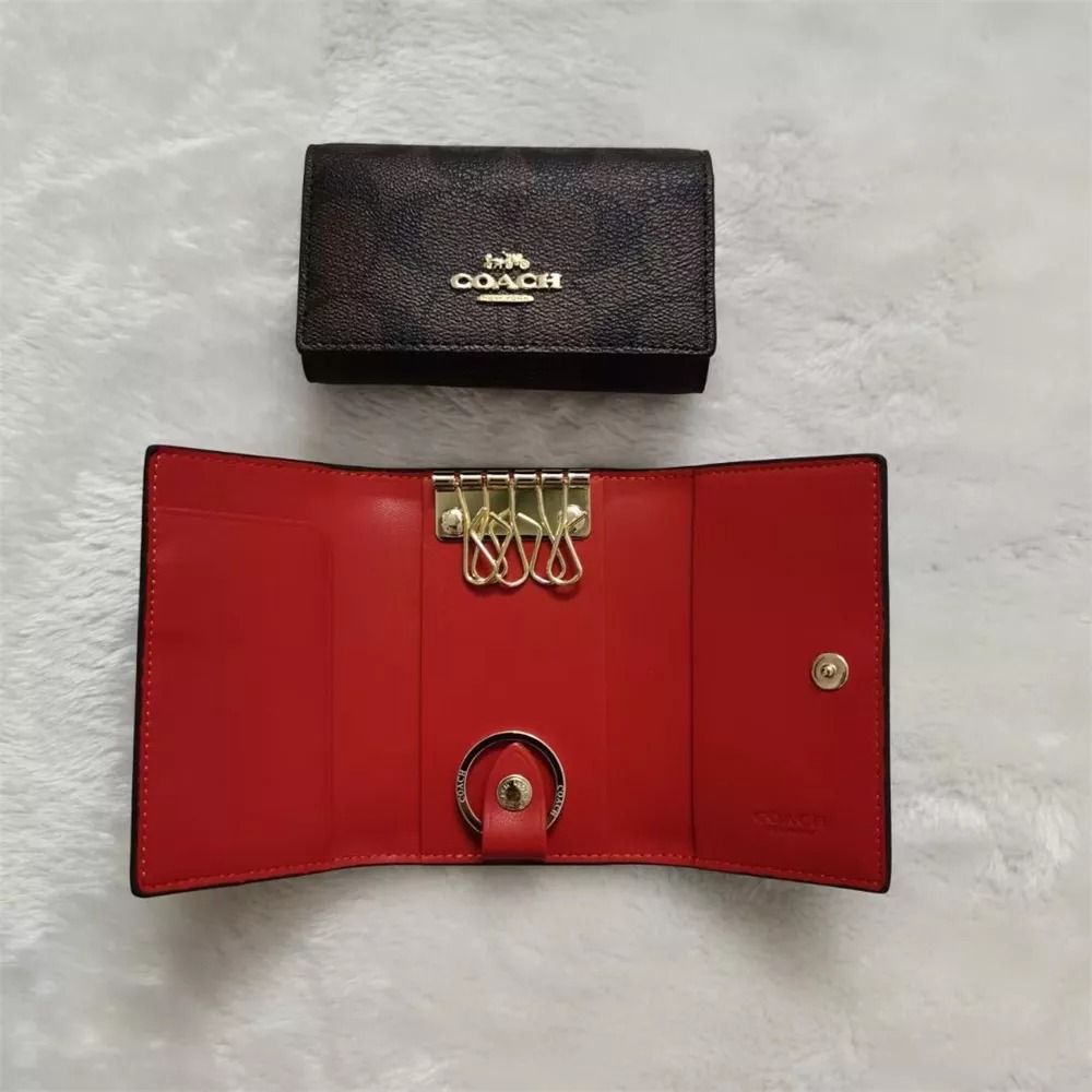 Coach signature 5 ring key case  Coach, Key case, Key card holder