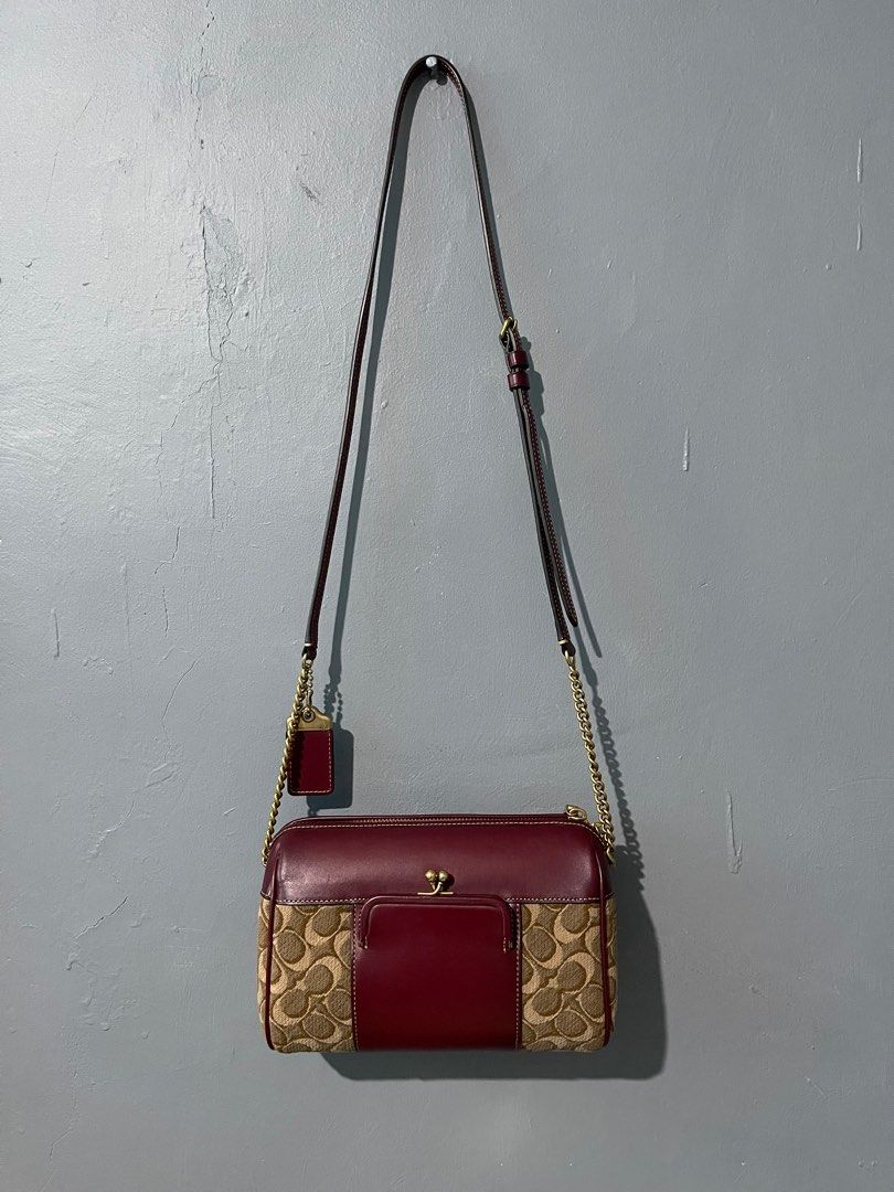 NWT COACH Joni Crossbody In Scarlet Jacquard Luxury Bags
