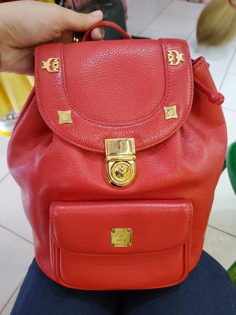 Original Mcm Mini backpack (Category: Luxury Bags & Wallets) located in Sogod. Submitted by silverriver_b6b903 (Listing ID 1229837013, Image 1). Description: Very nice Bag Durable pure leather Red orange Color.