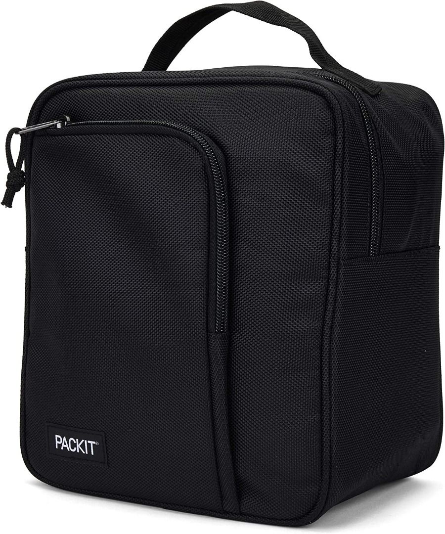 PackIt Freezable Commuter Large Cooler Lunch Box, Black, Men's Fashion