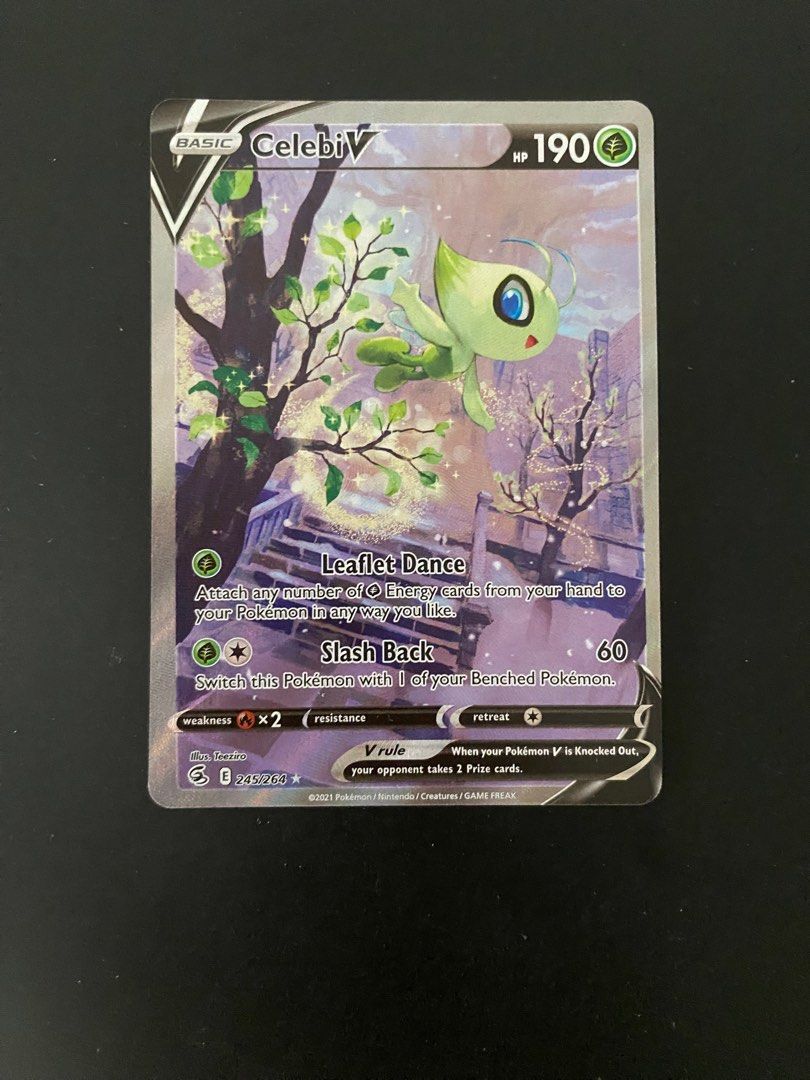 Pokemon card celebi v alt art celebi vmax mysterious treasure fusion