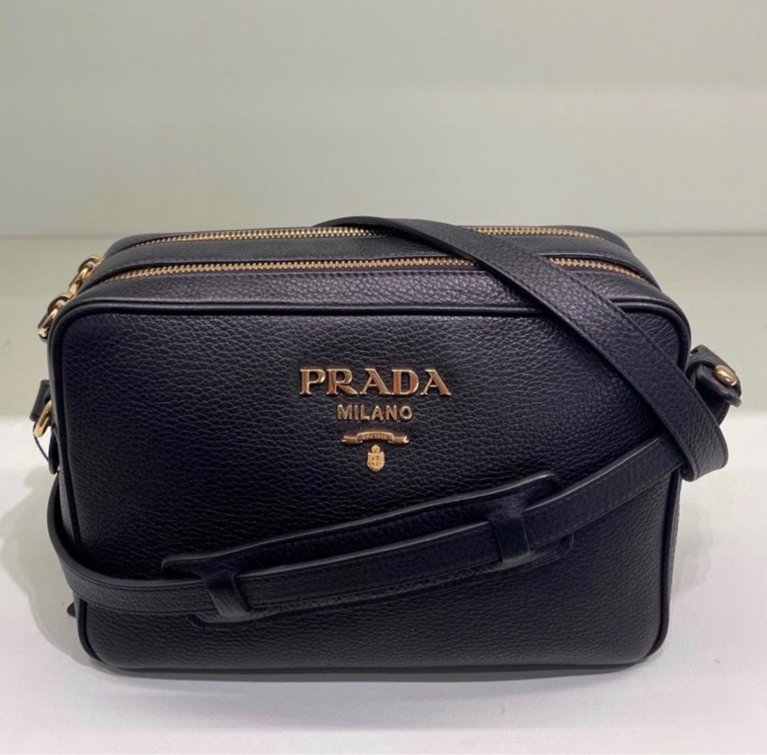 Prada Camera Bag Leather, Luxury, Bags & Wallets on Carousell