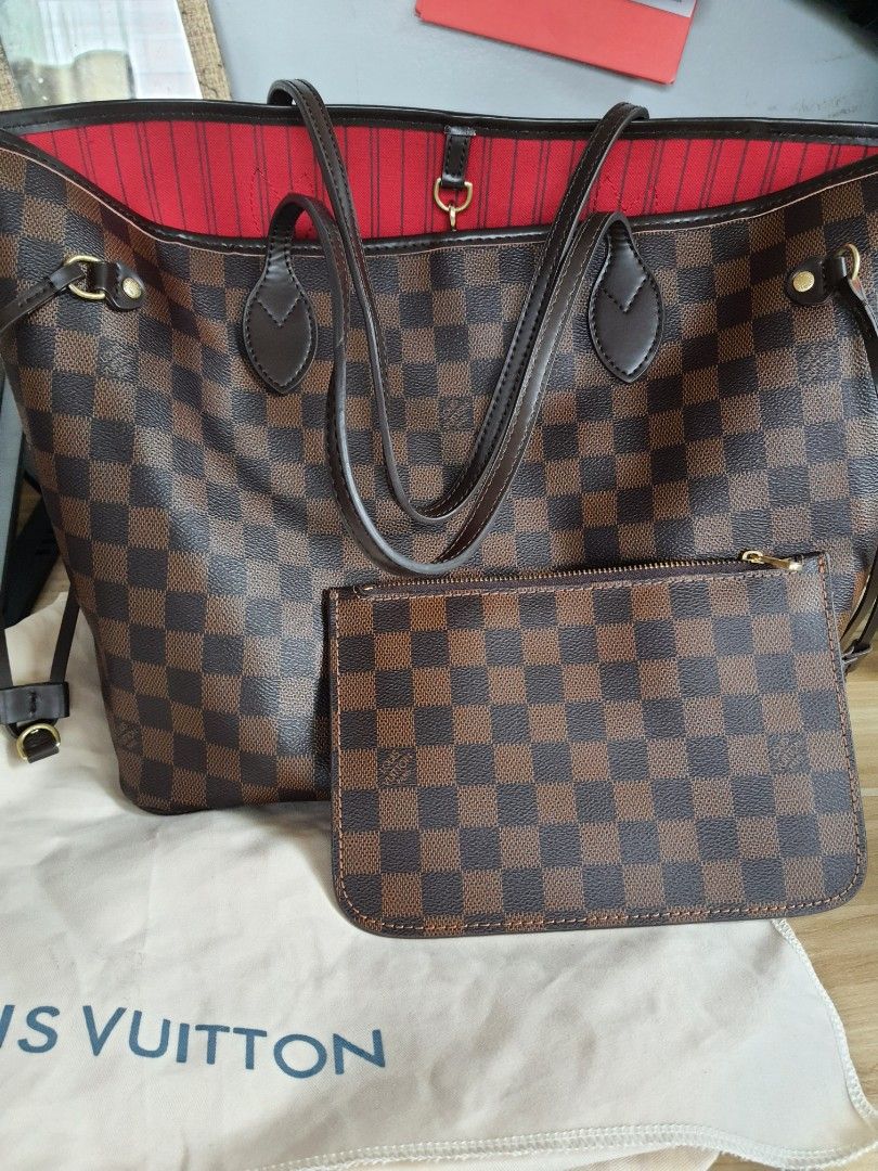 Preloved Louis Vuitton Damier Ebene Neverfull MM Tote Bag JT9CX4Y