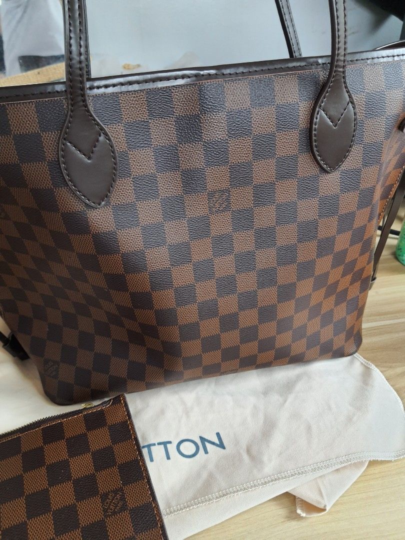 Preloved Louis Vuitton Damier Ebene Neverfull MM Tote Bag JT9CX4Y
