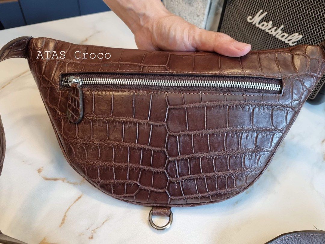 Unisex Premium Crocodile Leather Beltbag Men s Fashion Bags