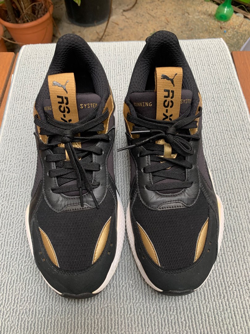 Puma rs black on sale gold