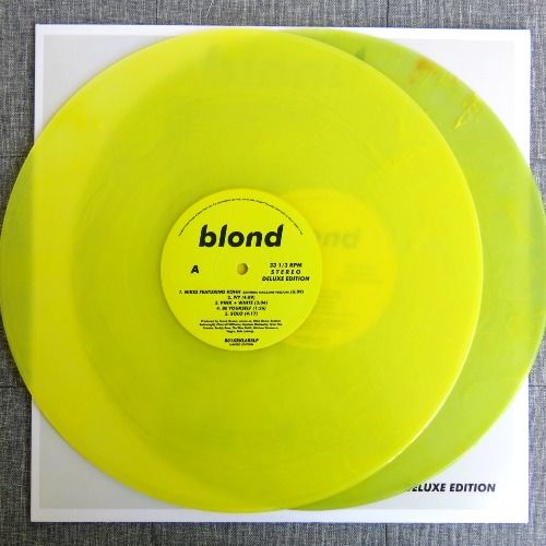 RARE COLOURED VINYL] FRANK OCEAN BLOND 2LP, ORANGE MARBLED/PURPLE MARBLED/ YELLOW FLUORESCENT COLOURED RECORD, RARE ITALIAN COLOURED 2022 PRESSING