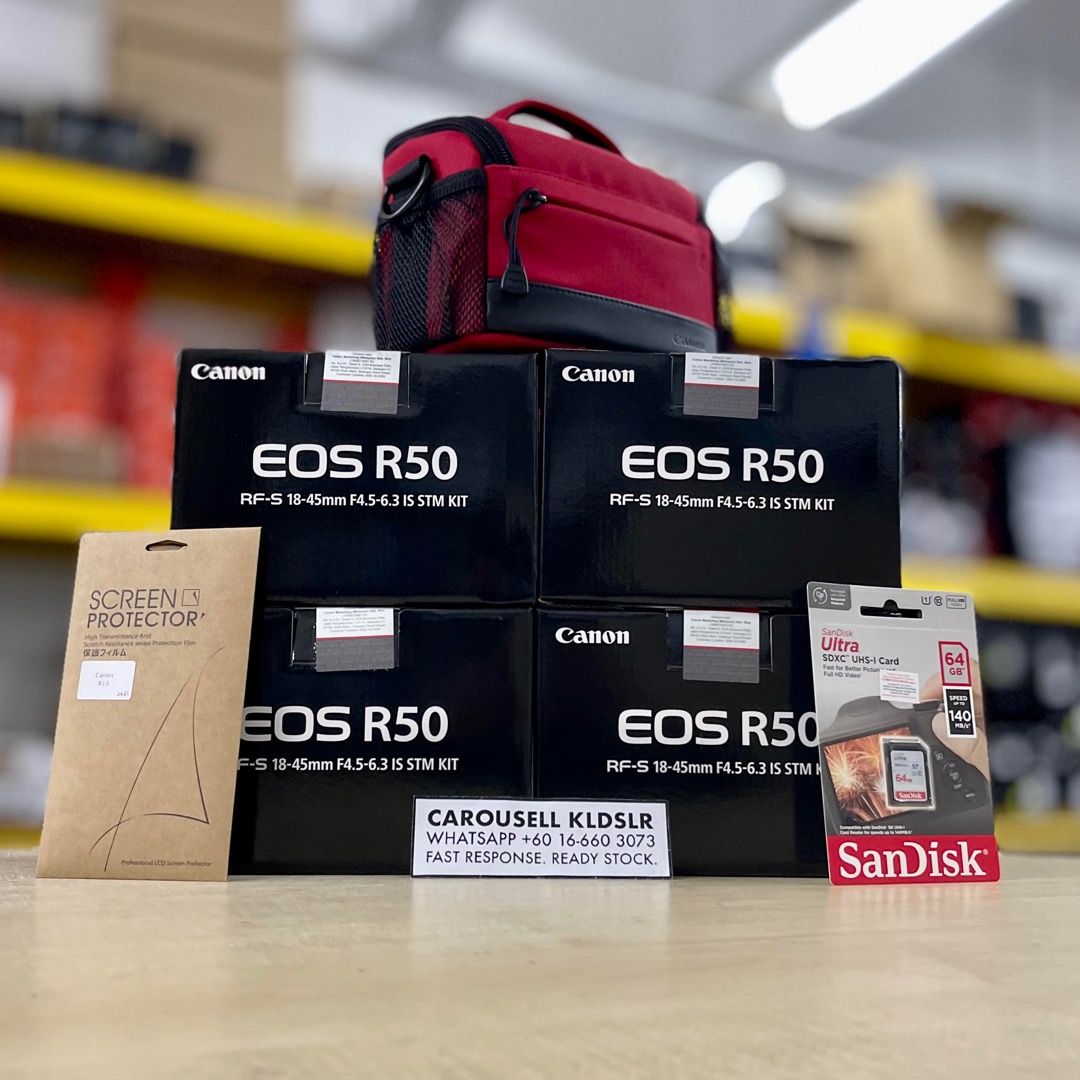 [RAYA PROMO] CANON EOS R50 + 18-45MM LENS (Black Color) / Canon R50 ...