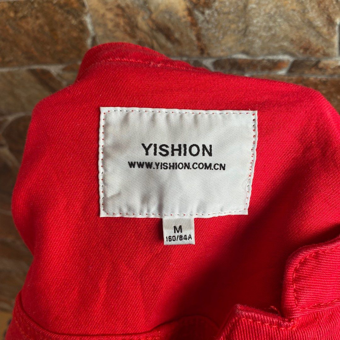 90s Retro Red Denim Jacket, Women's Fashion, Coats, Jackets and ...