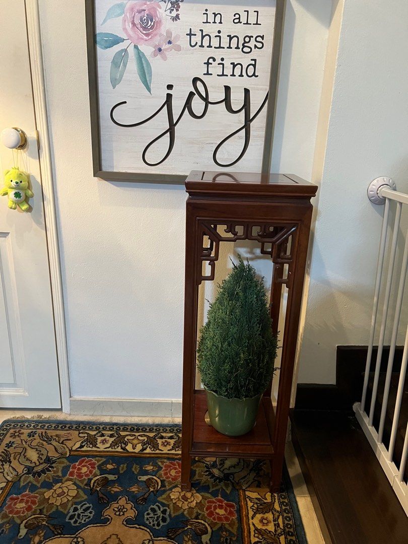 Antique Rosewood Tall Vase Stand , Furniture & Home Living, Furniture