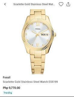Scarlette Gold Stainless Steel Watch ES5199 FOSSIL