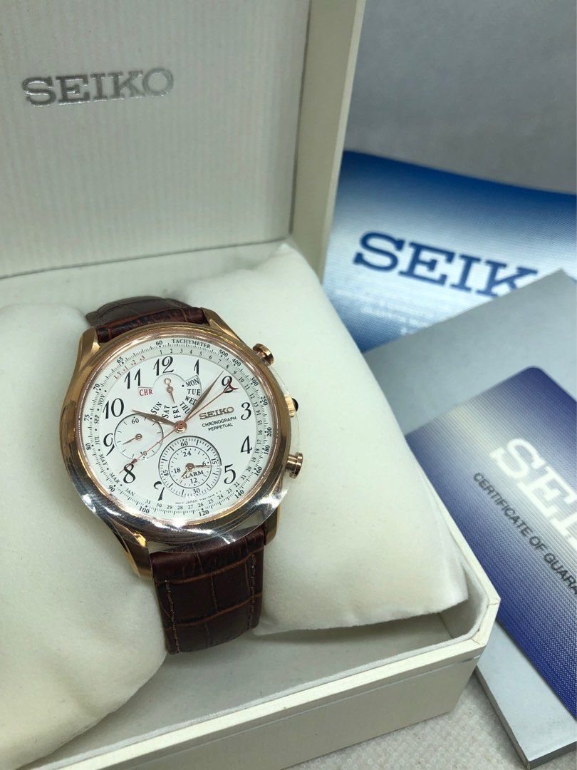 Seiko Perpetual Calender SPC256P1 40.6mm Chronograph Quartz BNIB