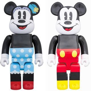 Set of 2 Bearbrick 1000% Mickey Minnie Disney Medicom Toy