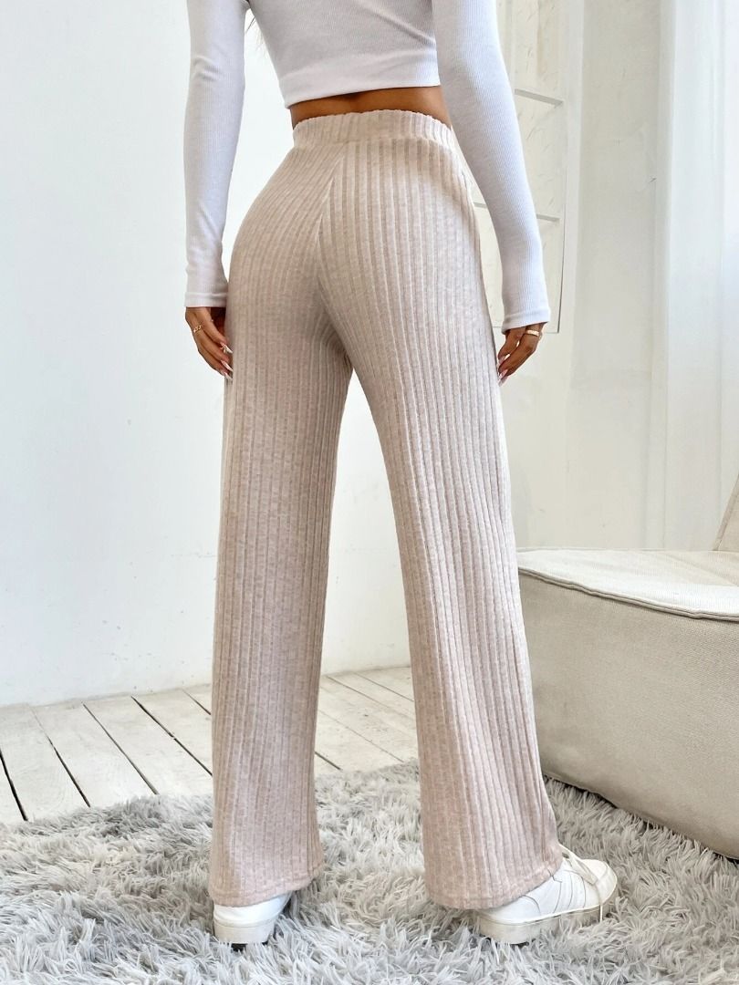 SHEIN PETITE High Waist Straight Leg Pants, Women's Fashion