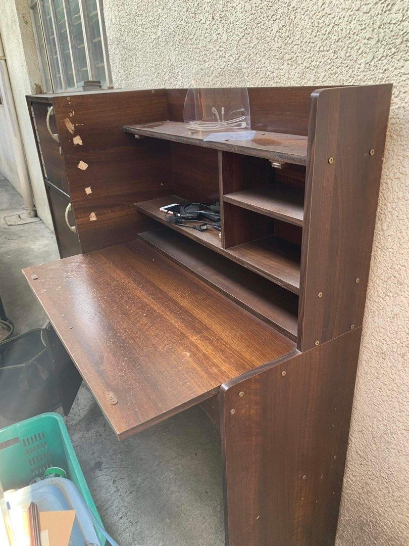 Space Saving Study / Work Table with Compartments, Furniture