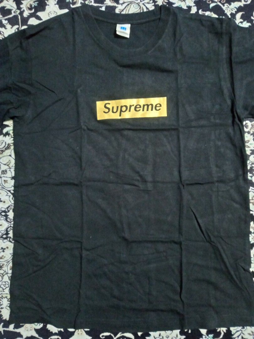 Supreme Nagoya gold box logo black tee t shirt
