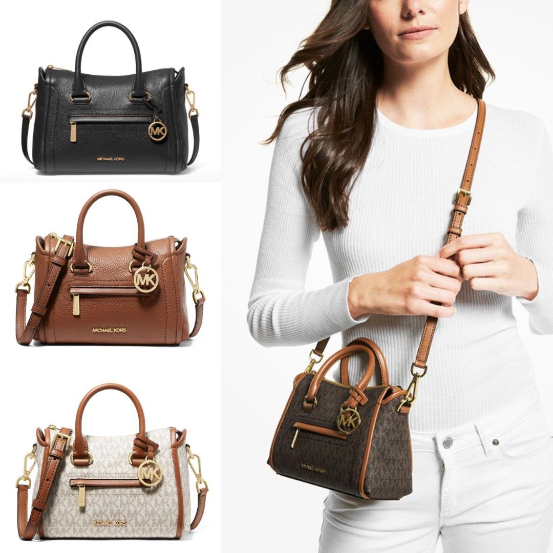 Tas MK Carine Satchel Handle Bag Wanita Set Box
