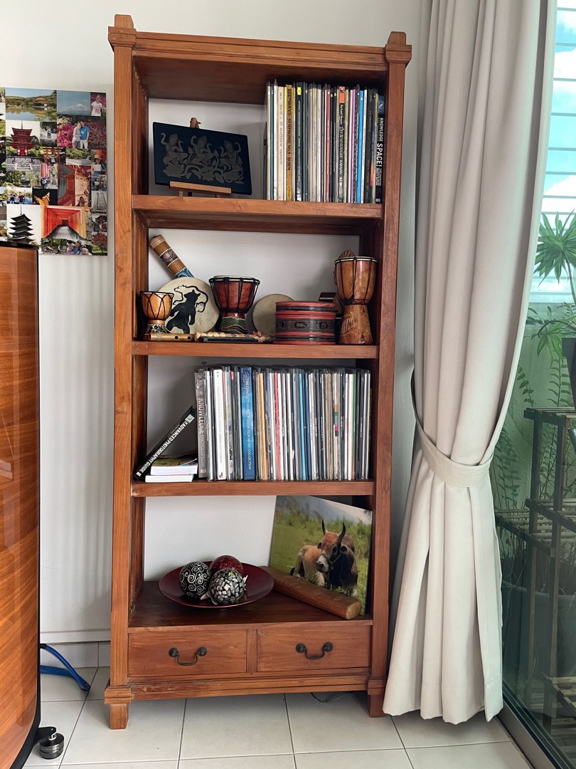 Teak shelves with drawers, Furniture & Home Living, Furniture, Shelves