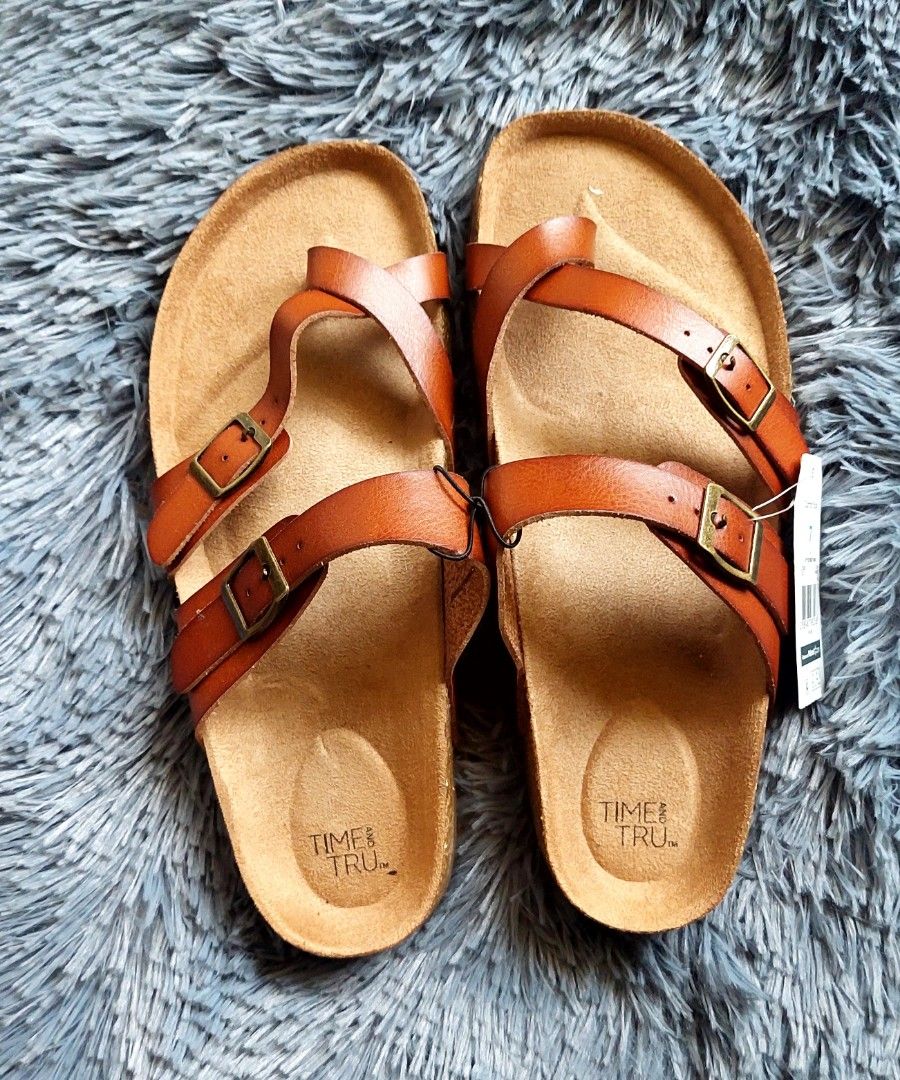 Time and tru discount footbed thong slide sandal