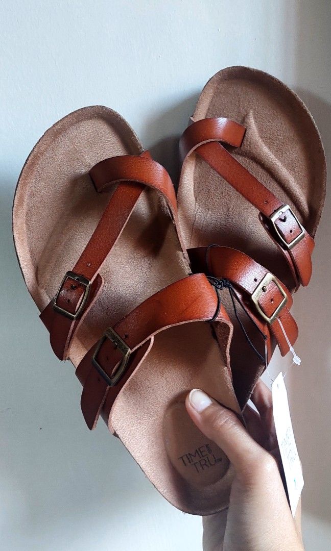 Time and tru footbed thong slide sandal deals