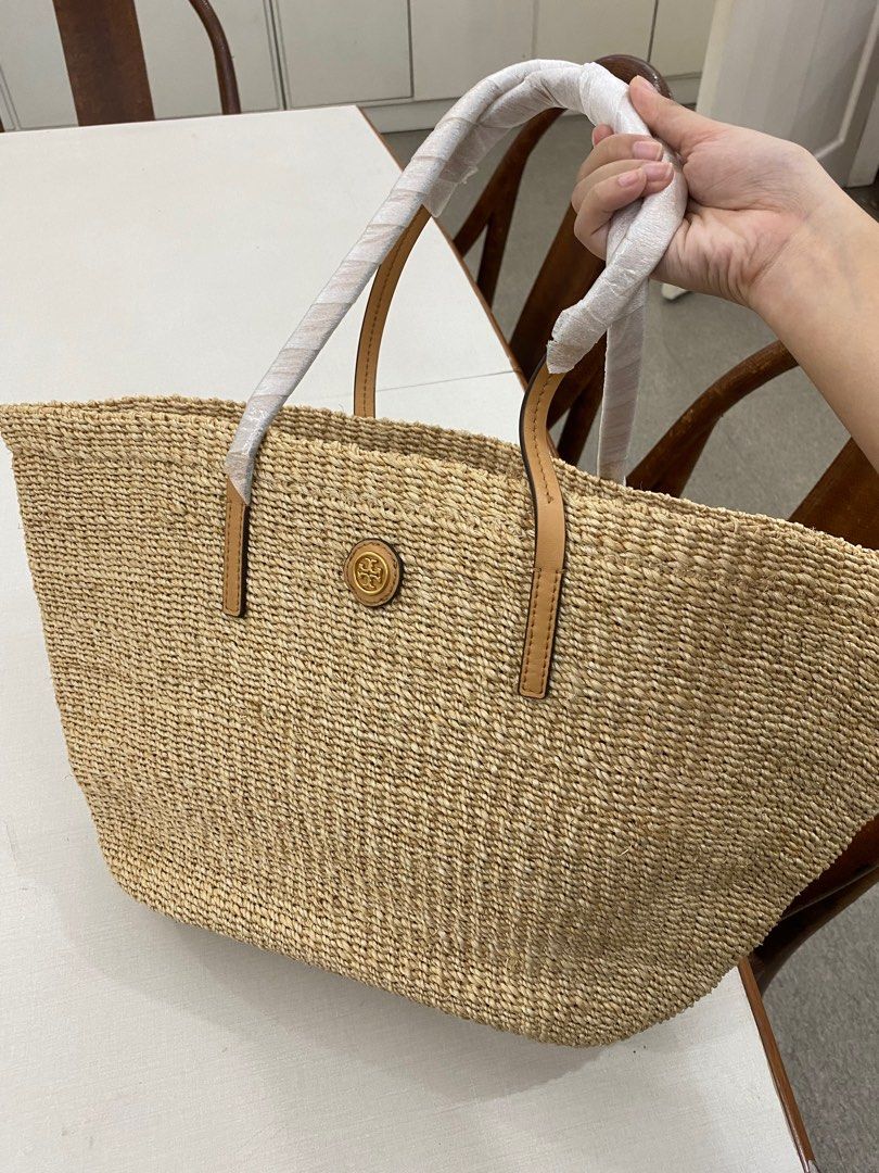 Tory burch straw liability outlet tote bag