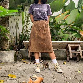 Unbrand corduroy midi skirt